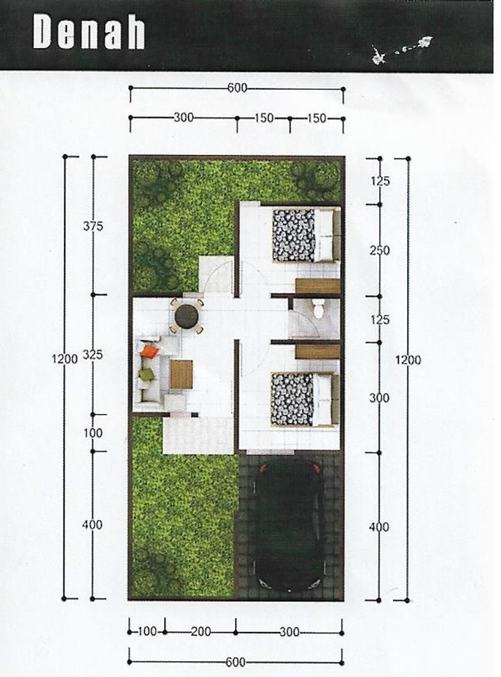 foto denah rumah tipe 32 perumahan BUKIT BUNGA RESIDENCE TAHAP 4