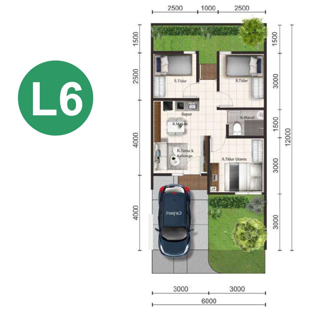 foto denah rumah tipe ASTER 2/70 perumahan PARAMOUNT PETALS TAHAP 1
