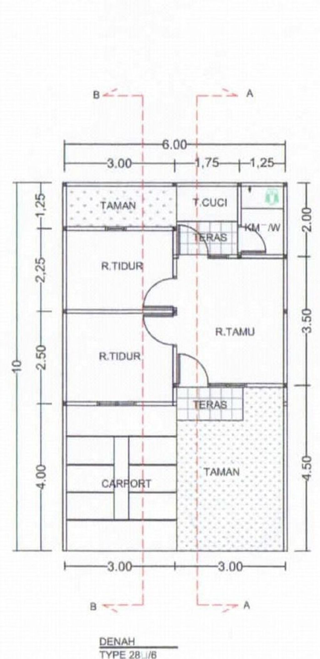 foto denah rumah tipe 28/83 PMK 2024 perumahan GREEN HARMONY RESIDENCE 3