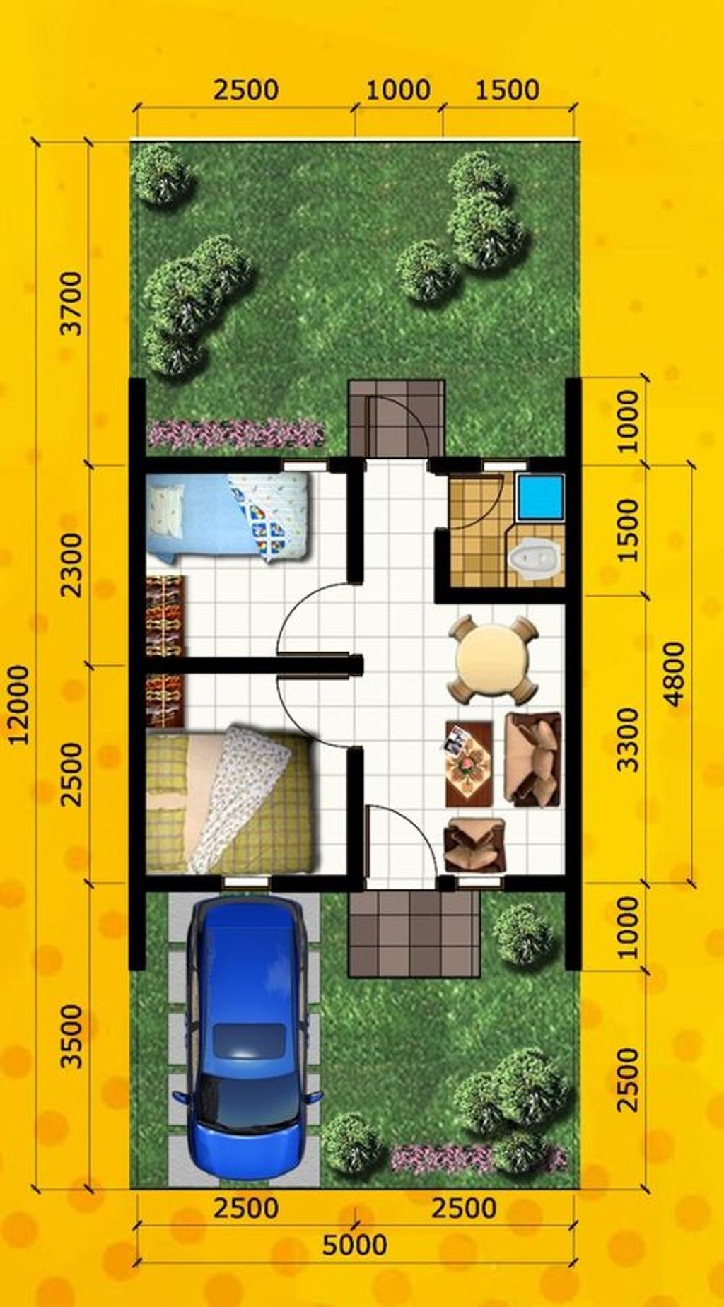 foto denah rumah tipe 25/60 - Harga 2024 perumahan Senopati Estate Cikande