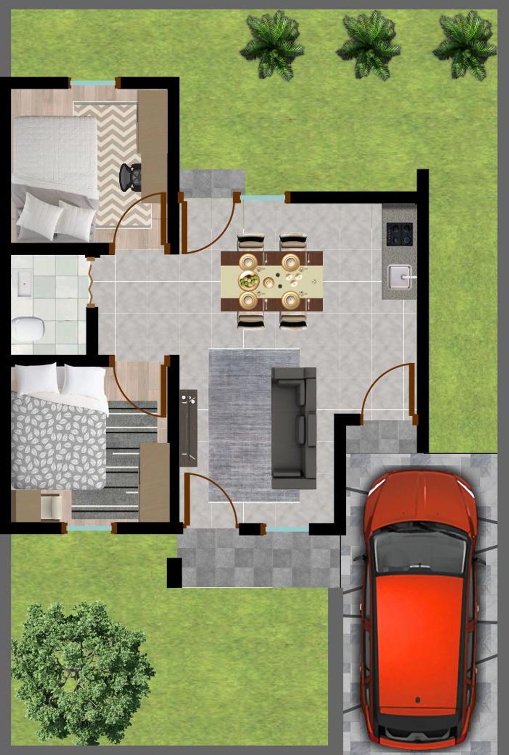 foto denah rumah tipe Panorama Jatilian Cluster Exclusive perumahan Panorama Jatilian
