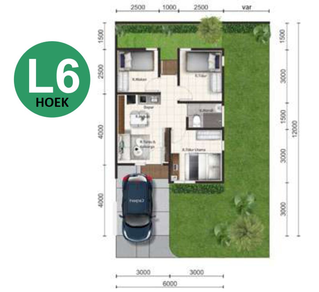 foto denah rumah tipe ASTER 2/72 perumahan PARAMOUNT PETALS TAHAP 1