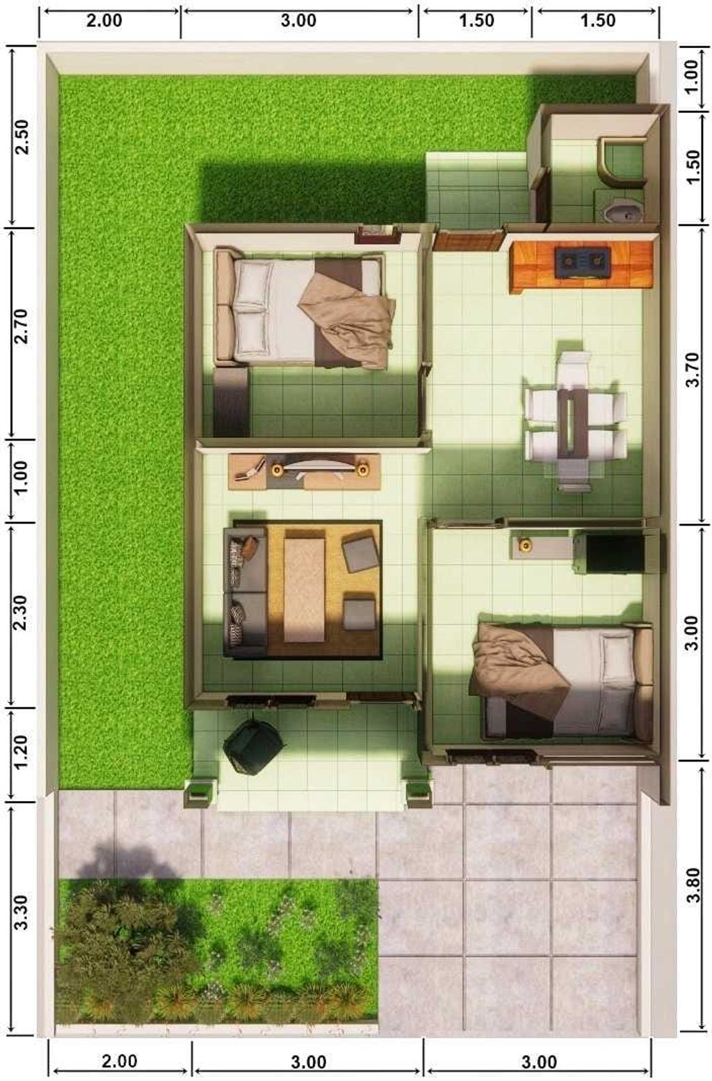 foto denah rumah tipe 36 Subsidi perumahan Asra Residence 3