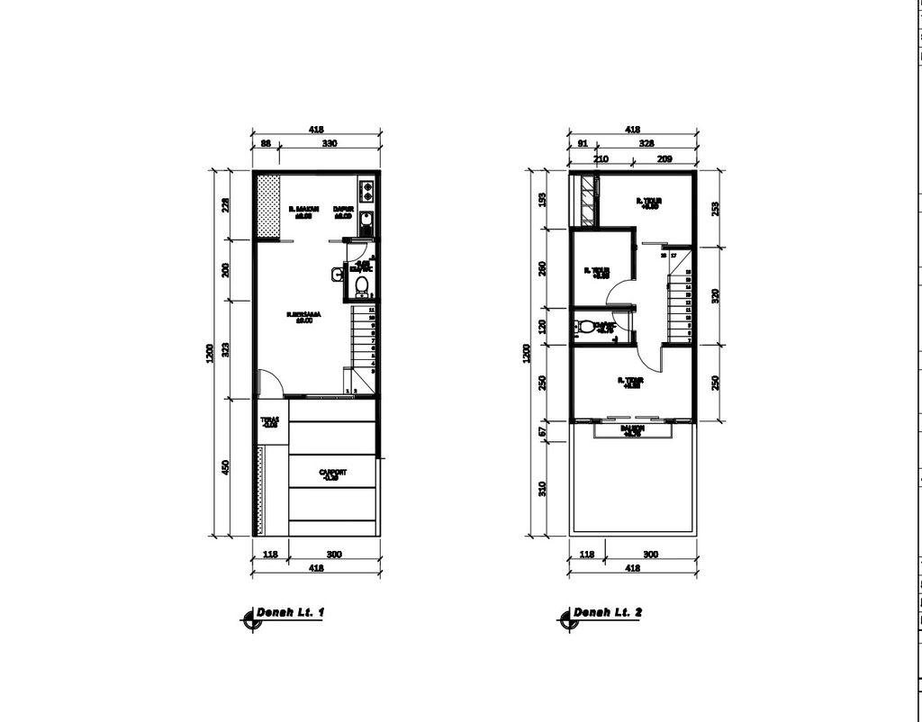 foto denah rumah tipe 63 Compact Classic Modern (744) perumahan City Garden Residence Blok Fontana