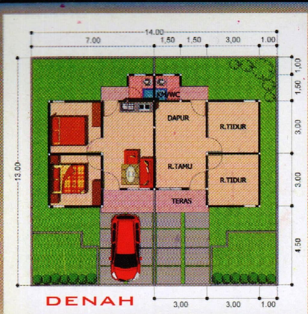 foto denah rumah tipe Griya Bintang Mutiara 2 perumahan GRIYA BINTANG MUTIARA II