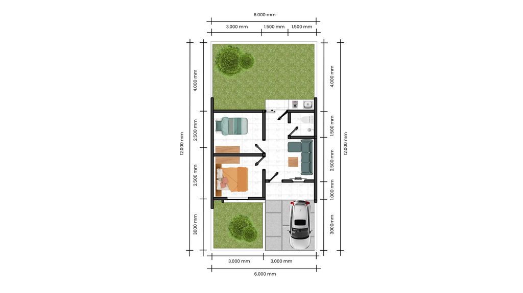 foto denah rumah tipe BERGENIA perumahan D'GRAND LIVING