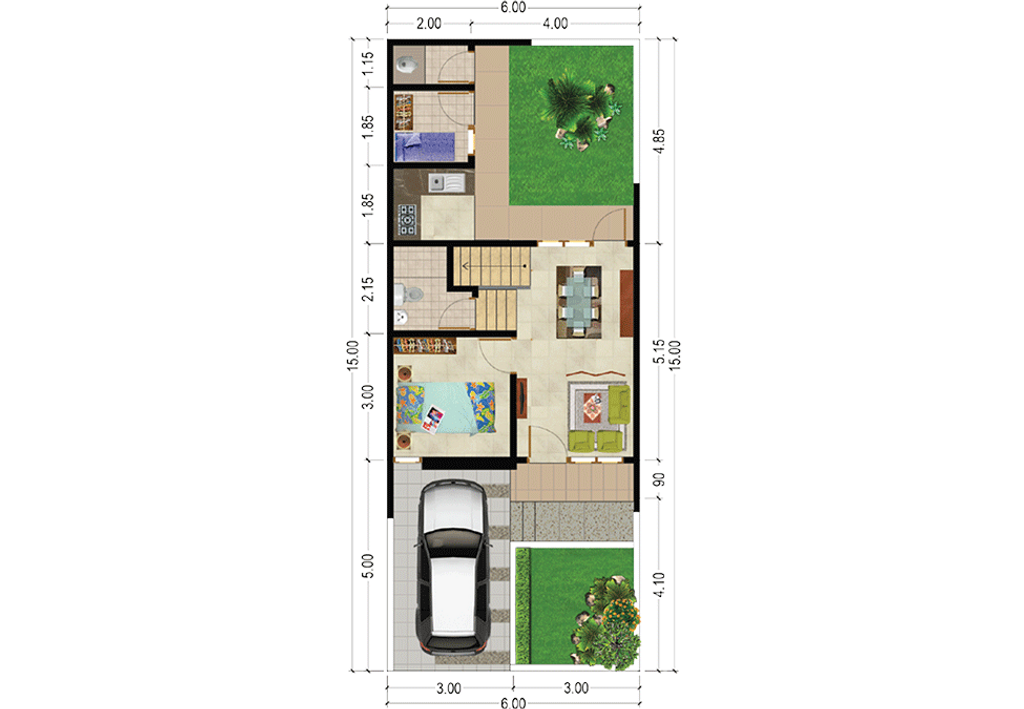 foto denah rumah tipe 80/126 perumahan SA2.19-01 CLUSTER VASANA KHI