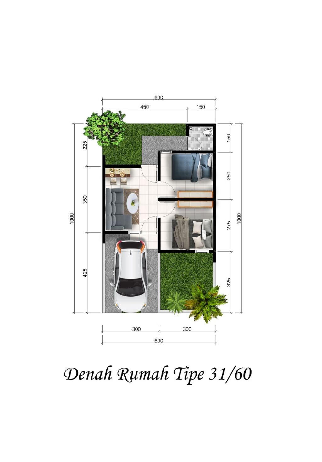 foto denah rumah tipe 31/60 perumahan TRITIH GOLF RESIDENCE TAHAP 2