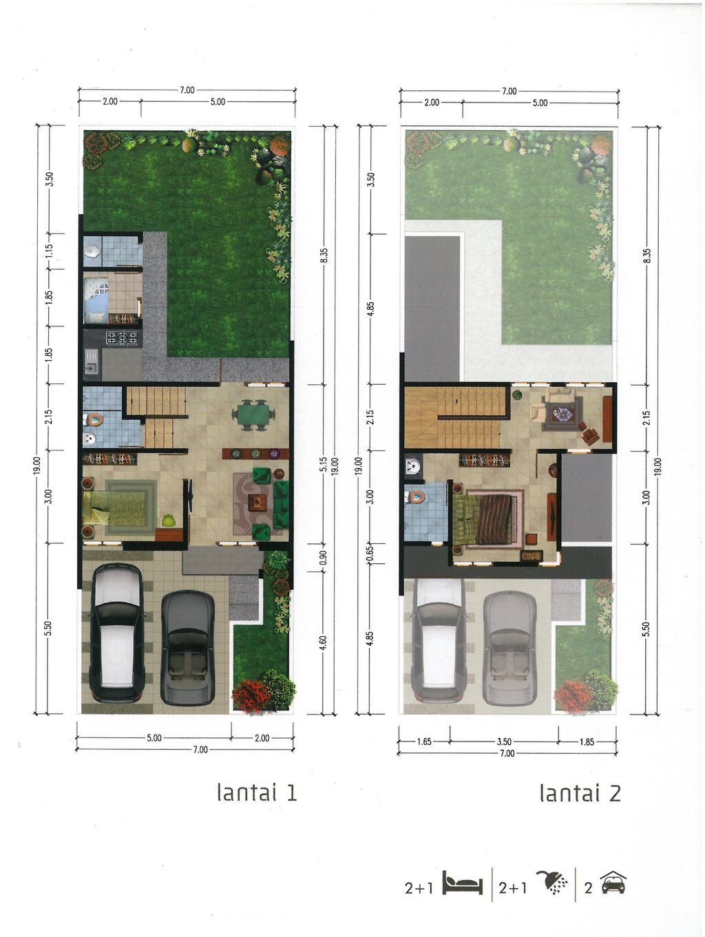 foto denah rumah tipe Prasanna perumahan SA7.15-22 CLUSTER SAMATA KHI