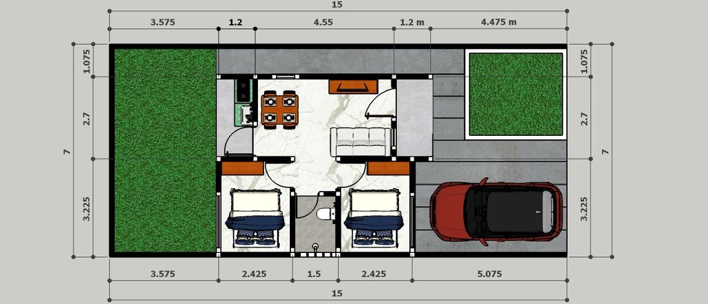 foto denah rumah tipe 38 perumahan Regency District 1