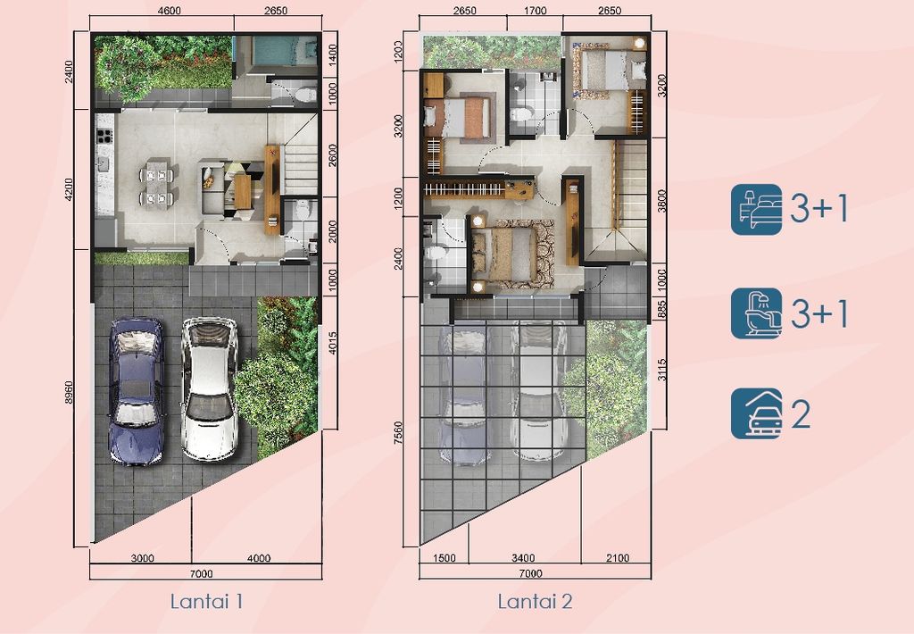 foto denah rumah tipe NAVIA 7 perumahan KEBAYORAN PIAZZA HARMONY 1