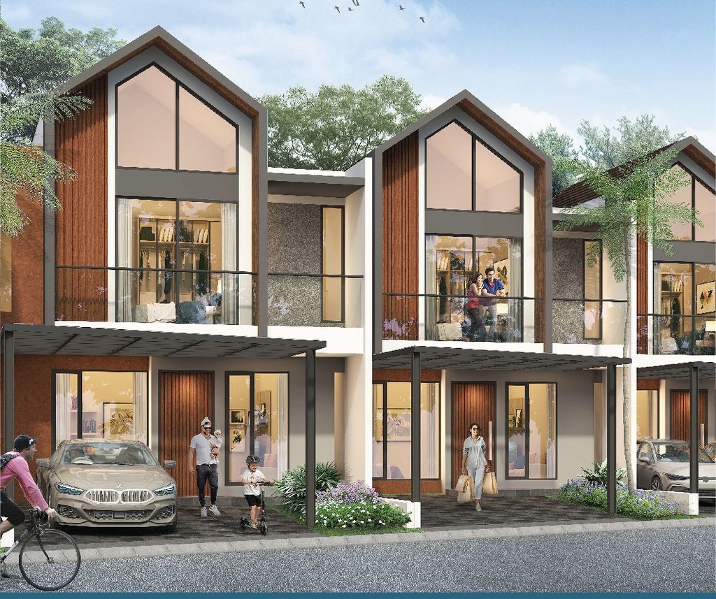 foto tampak rumah tipe NAVIA 7 perumahan KEBAYORAN PIAZZA HARMONY 1