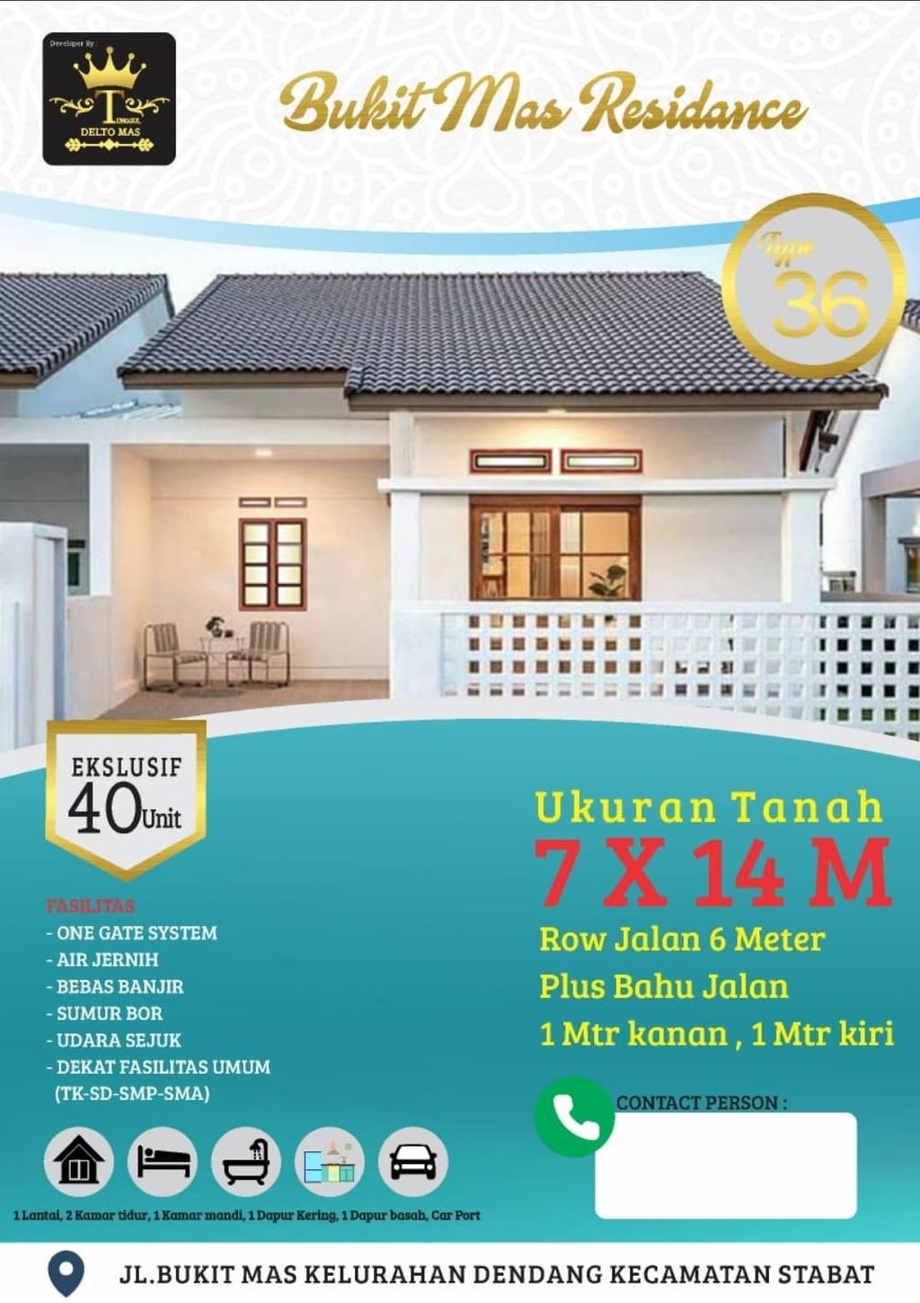 foto tampak rumah tipe 36 perumahan Bukit Mas Residence