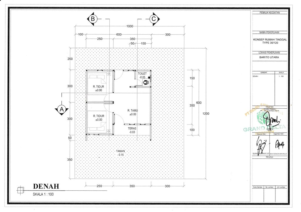 foto denah rumah tipe 36 perumahan GRAND DELTA REGENCY 4
