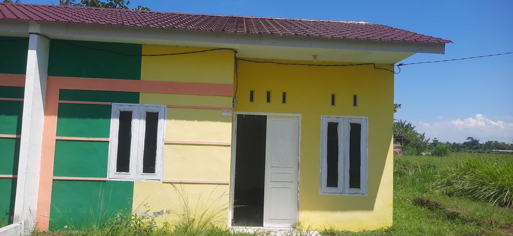foto tampak rumah tipe 36 perumahan PURI HINAI MEDITERANIA
