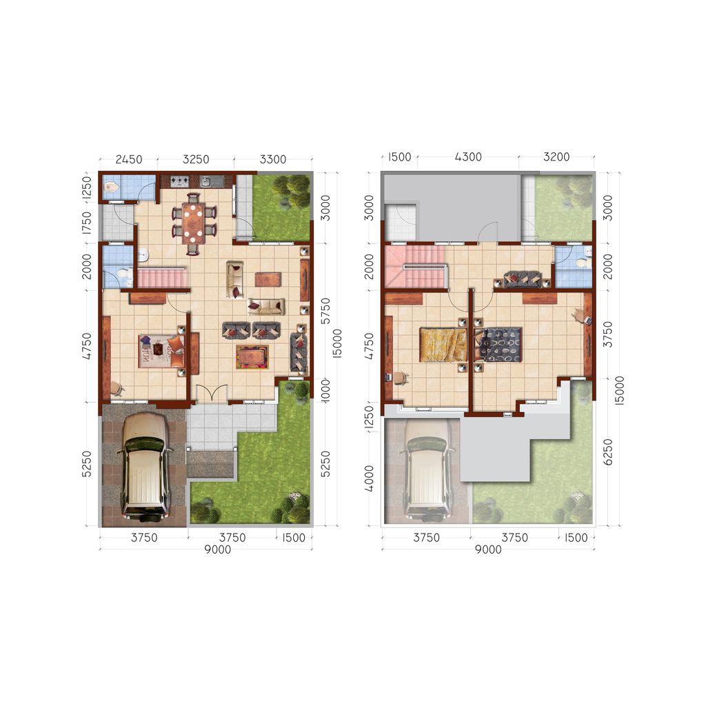 foto denah rumah tipe New Yushan perumahan VILLA ZEQITA RESIDENCE TAHAP III