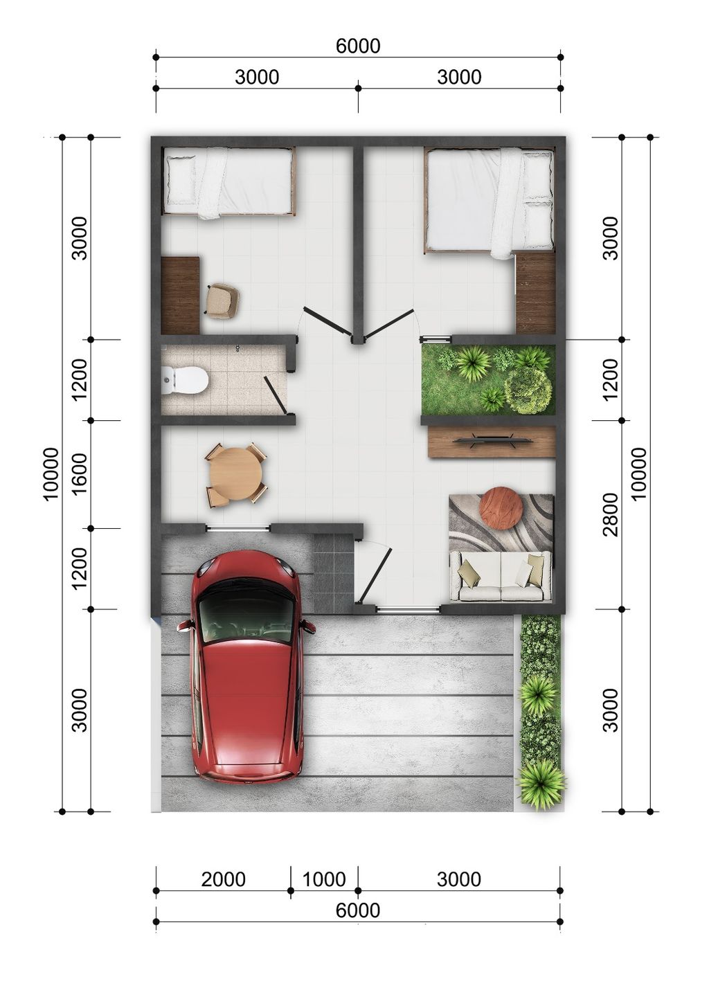 foto denah rumah tipe KENZO perumahan CITRAGRAND GALESONG CITY ADITI