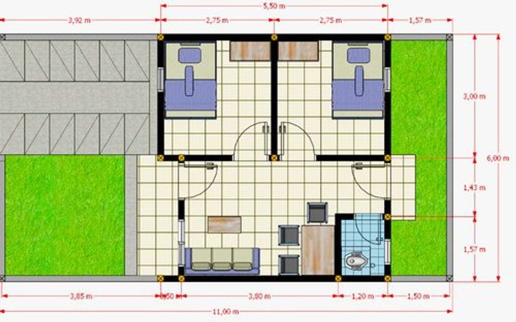 foto denah rumah tipe 33/66 (166) perumahan GRIYA TUNJUNG TEJA RESIDENCE
