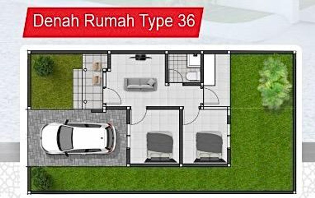 foto denah rumah tipe 36 perumahan GRAHA ROYAL SAND
