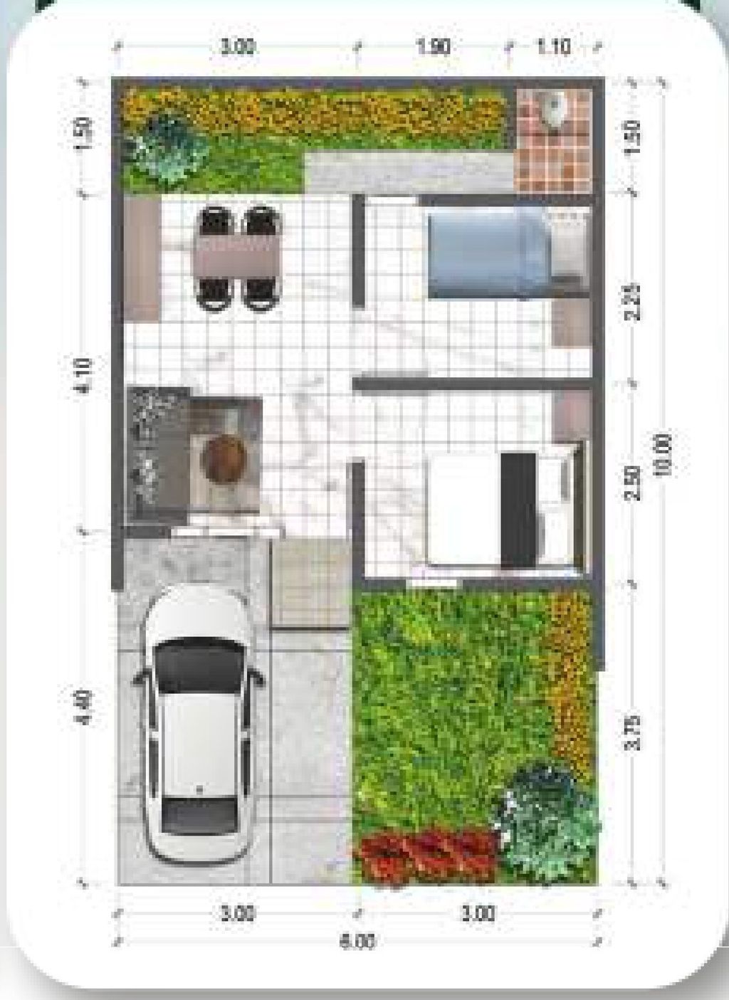 foto denah rumah tipe Cluster Azalea perumahan GRAN HARMONI CIBITUNG TAHAP 2
