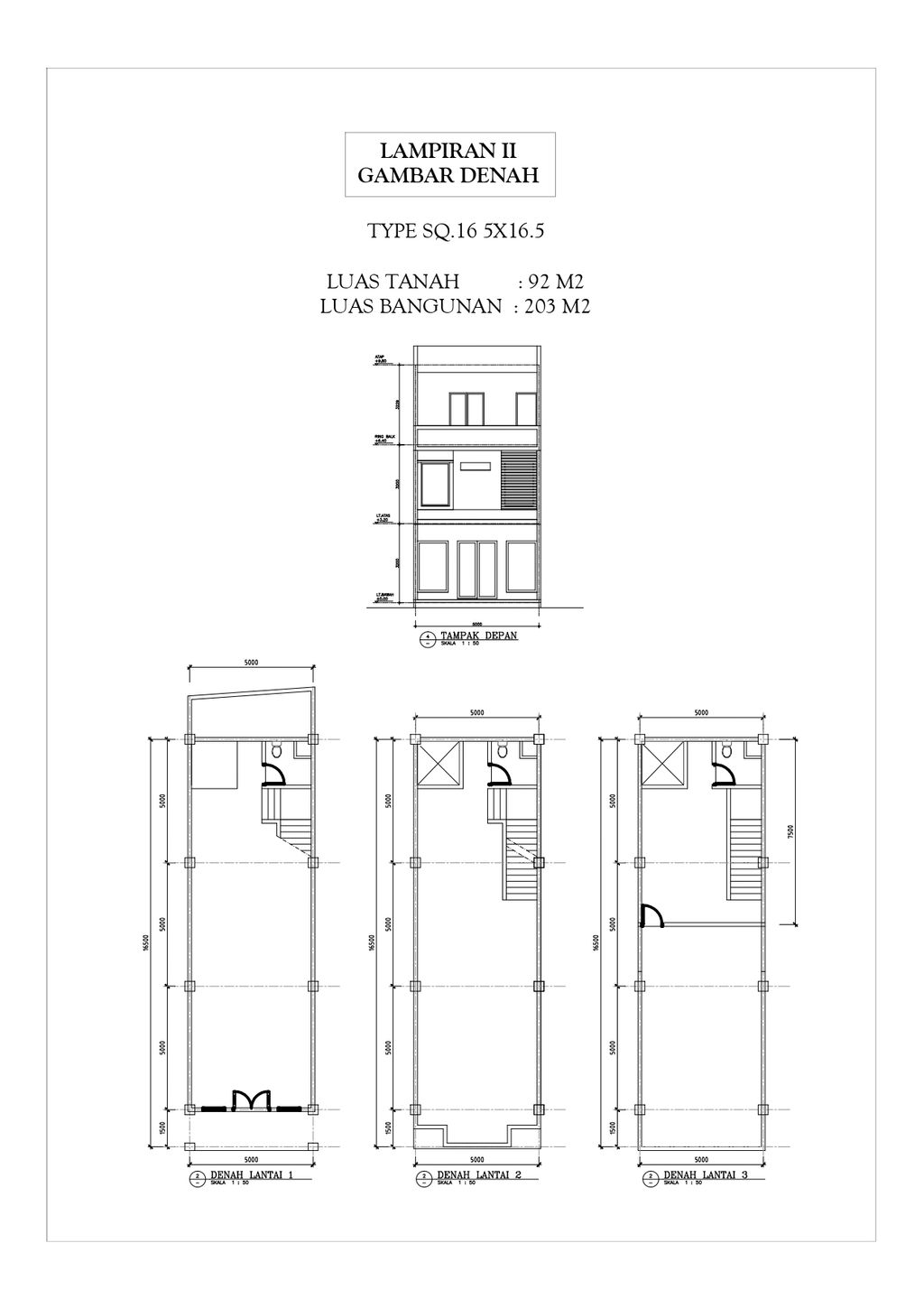 foto denah rumah tipe Rumah Toko SQ-2/16 perumahan MAGNOLIA RESIDENCE 2