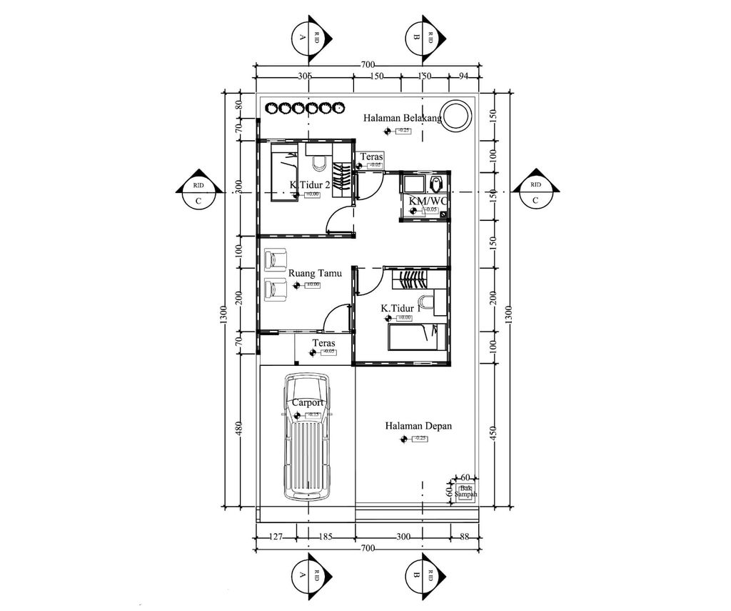foto denah rumah tipe 36/91 perumahan BELITI SEJAHTERA RESIDENCE TAHAP 2 CLUSTER RAFFLESIA