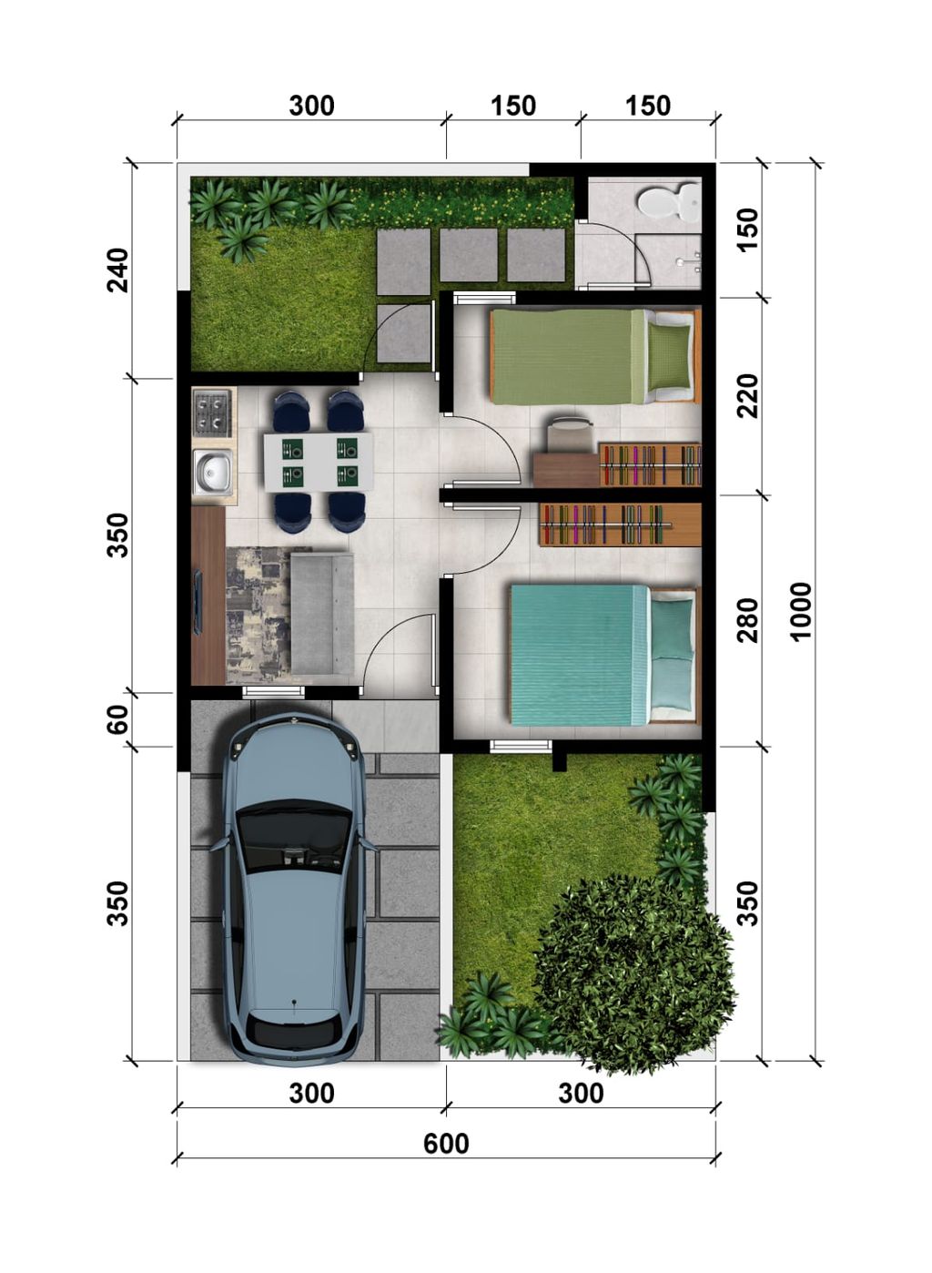 foto denah rumah tipe 30/60 perumahan BUKIT SULTAN 2