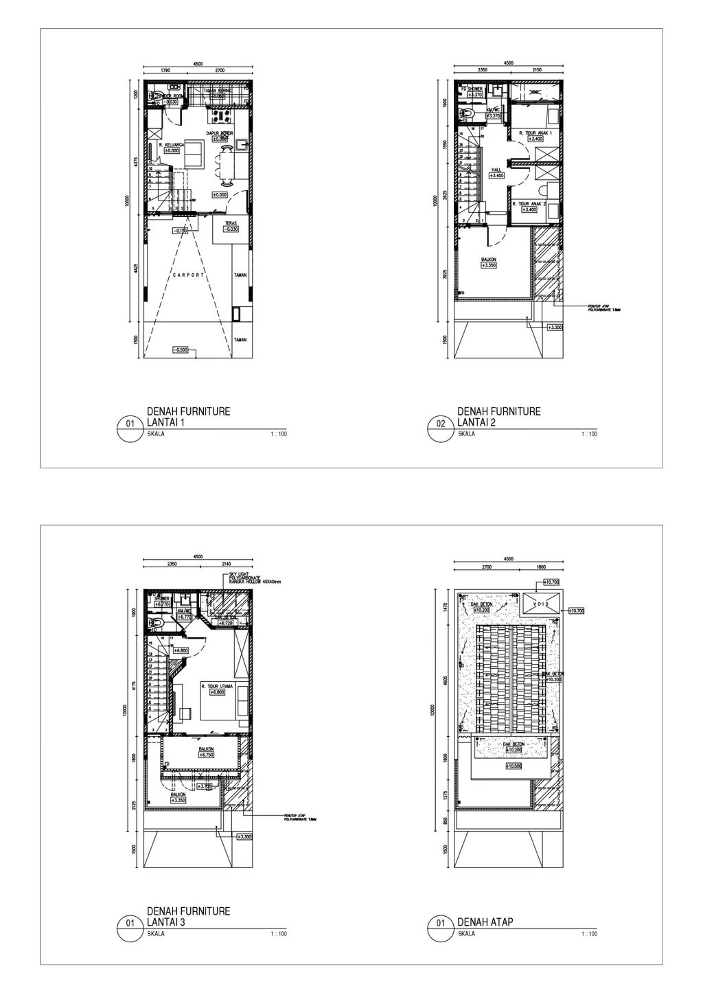 foto denah rumah tipe Akasia perumahan CLUSTER BOTANY HILLS