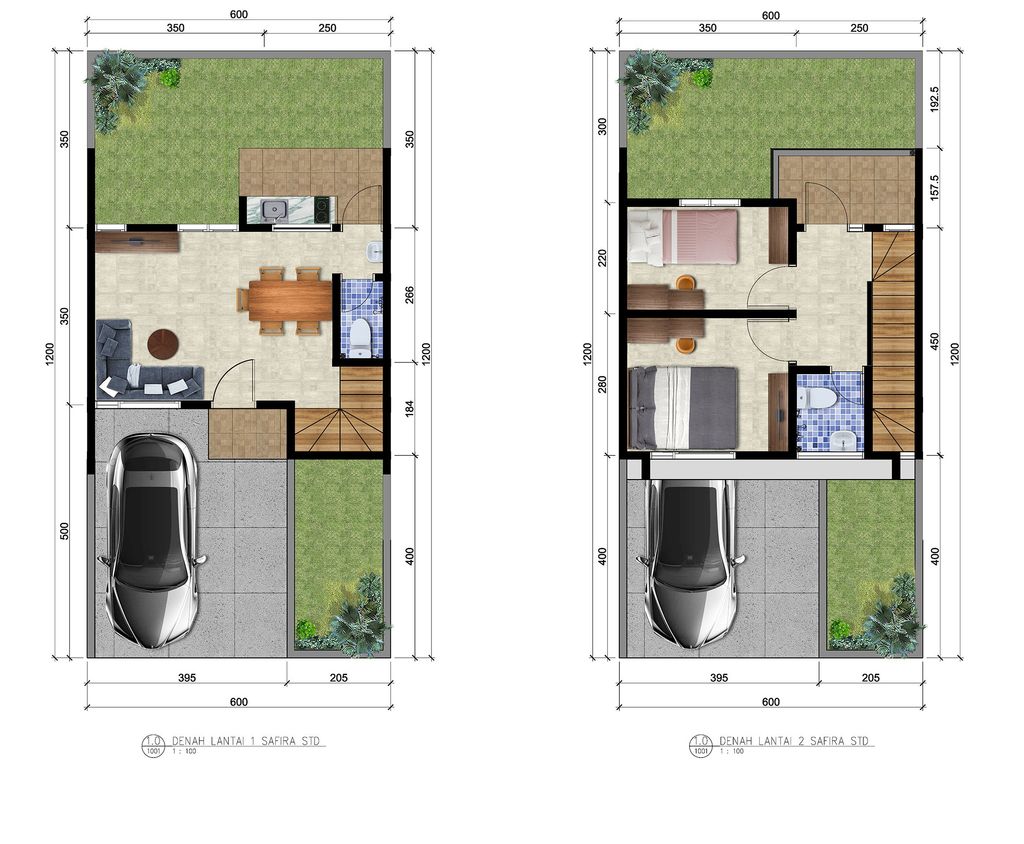 foto denah rumah tipe META SAFIRA T.54/72 perumahan SAFIRA ARYANA