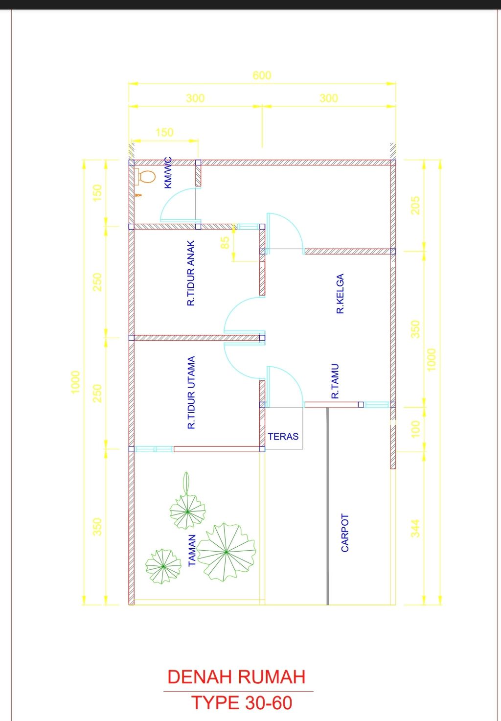 foto denah rumah tipe 36/60 perumahan BUMI INDAH PROKLAMASI 2