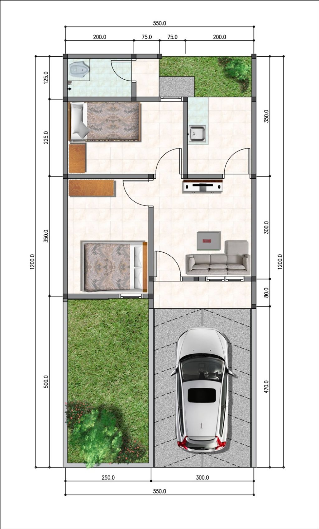 foto denah rumah tipe SAKURA 2024 perumahan BUKIT CILEGON ASRI