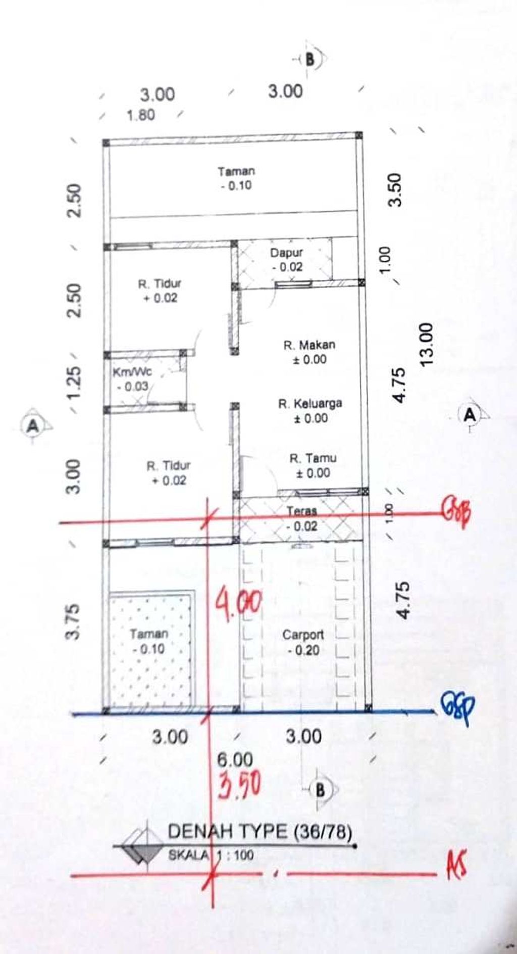 foto denah rumah tipe 36 perumahan NUSA HARAPAN PERMAI tahap 3