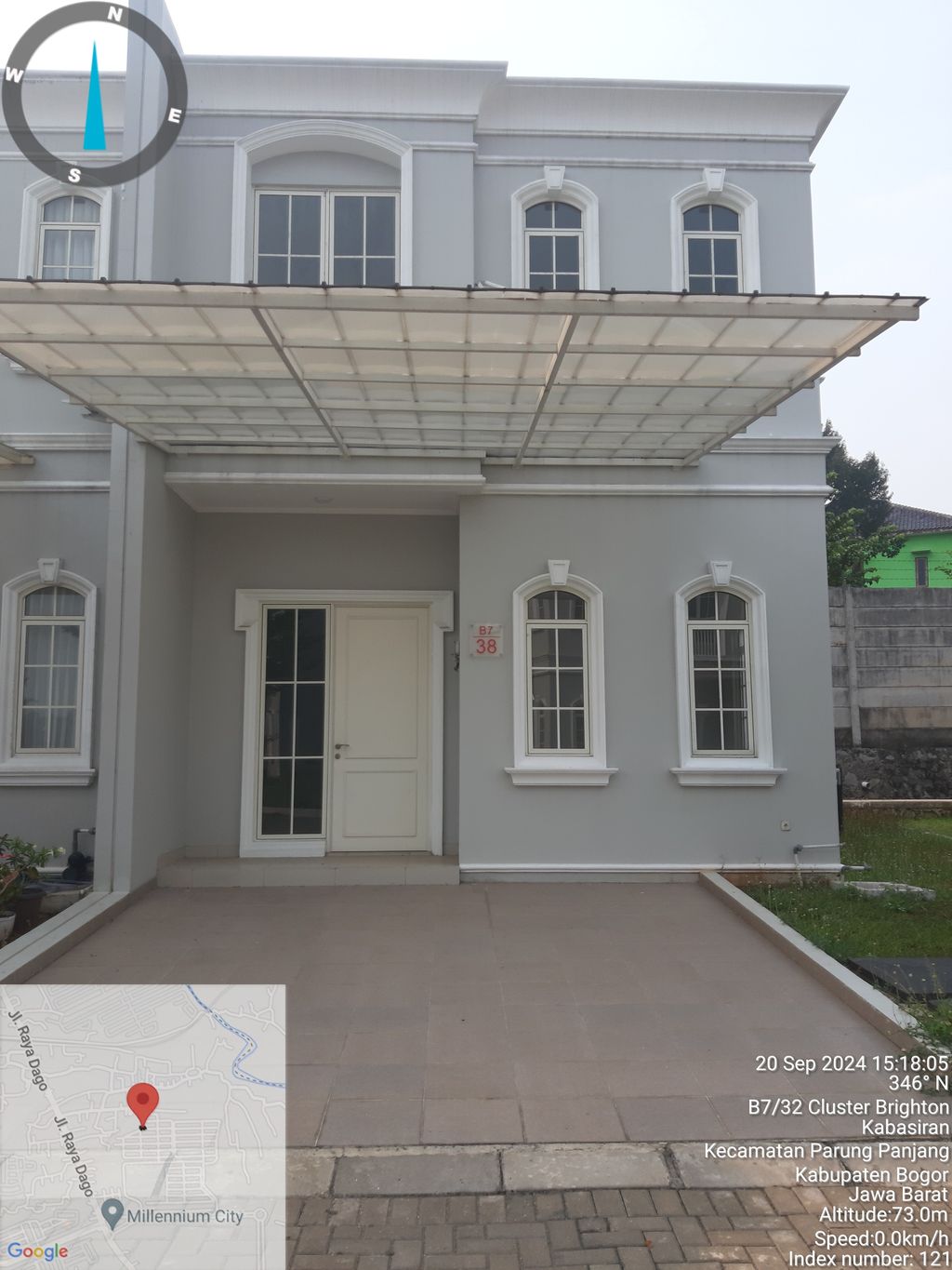 foto tampak rumah tipe 6 X 12 sudut (94x90) perumahan MILLENNIUM CITY TAHAP II
