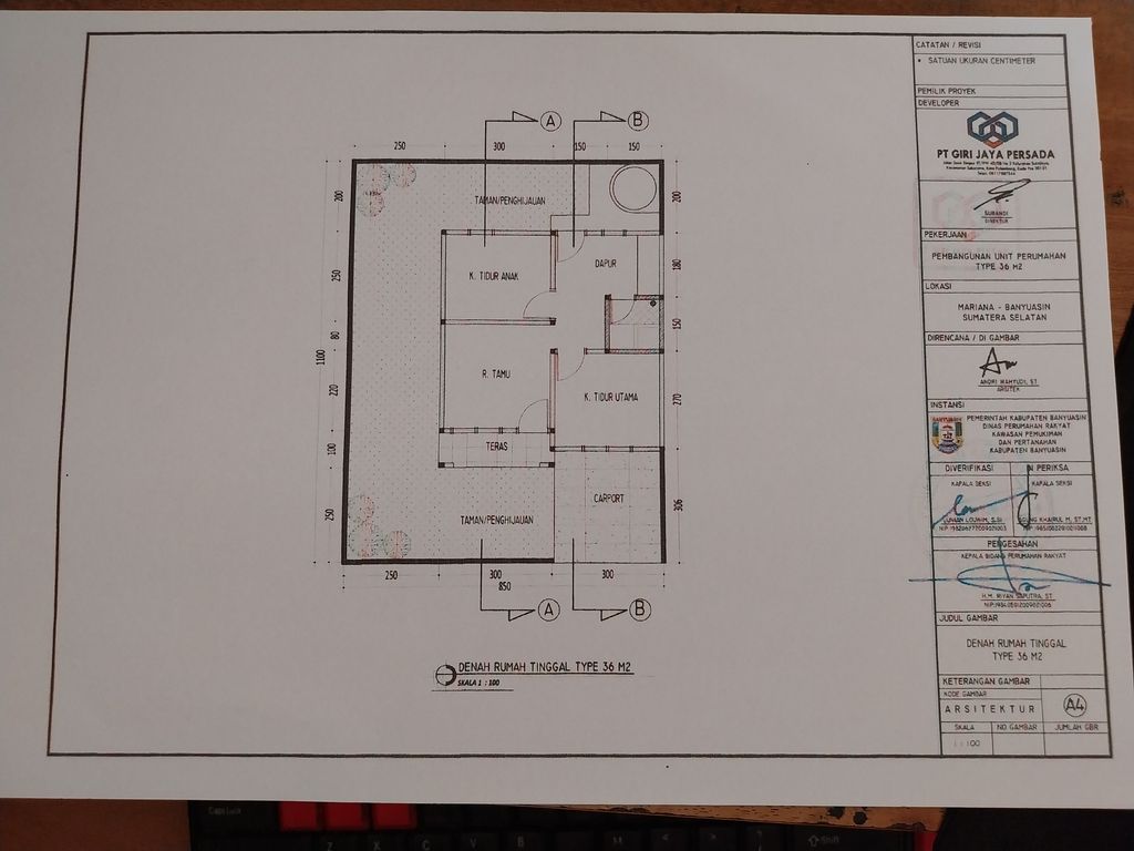 foto denah rumah tipe 36 perumahan GRIYA PETALING INDAH