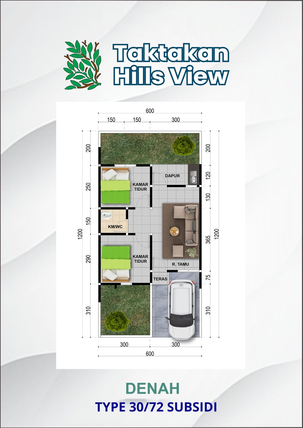 foto denah rumah tipe industrial perumahan TAKTAKAN HILLS VIEW 1
