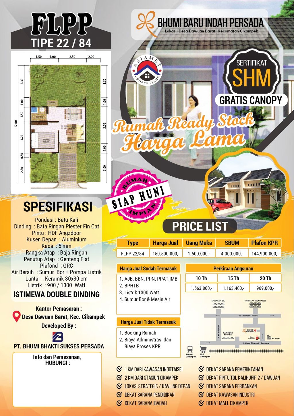 foto tampak rumah tipe 22 / 84 perumahan PERUMAHAN BHUMI INDAH PERSADA