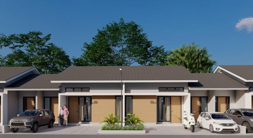 foto tampak rumah tipe 54 perumahan Golden Harmony 3