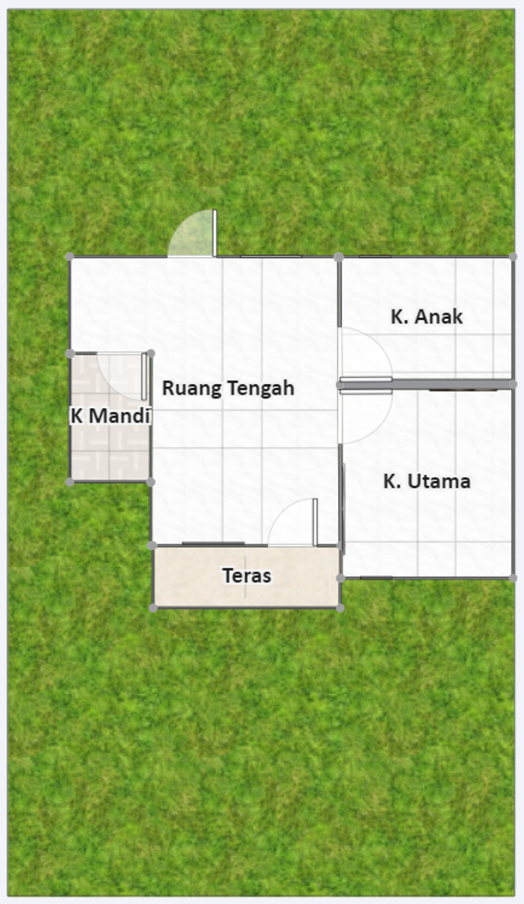 foto denah rumah tipe EROPA 36 2024 perumahan KAV SATU RESIDENCE BLOK KN