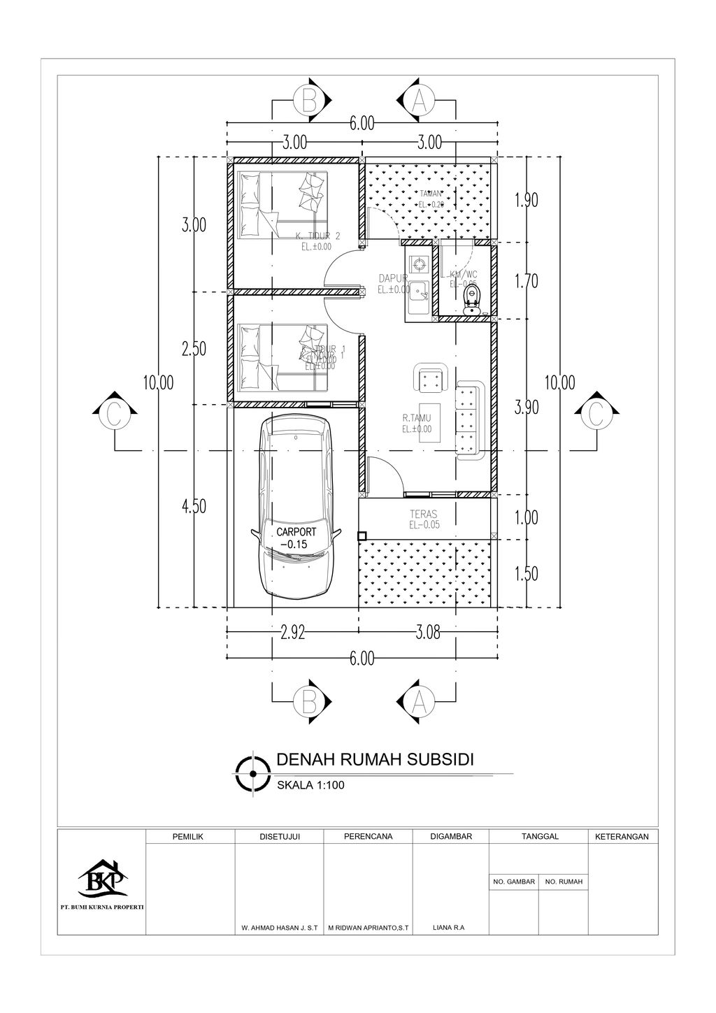 foto denah rumah tipe 36/60 Subsidi perumahan BUMI KURNIA RESIDENCE