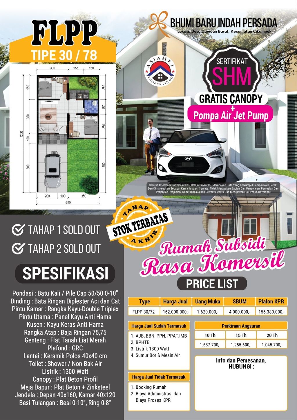 foto tampak rumah tipe 30/78 perumahan PERUMAHAN BHUMI INDAH PERSADA