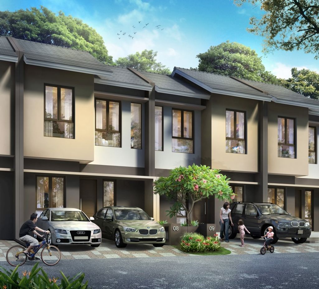 foto tampak rumah tipe ACACIA perumahan SERPONG JAYA THE TERRACE