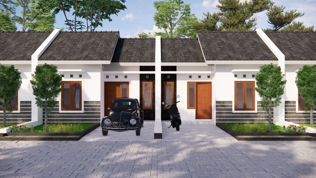 foto tampak rumah tipe Mawar perumahan BUMI BUNTARAN