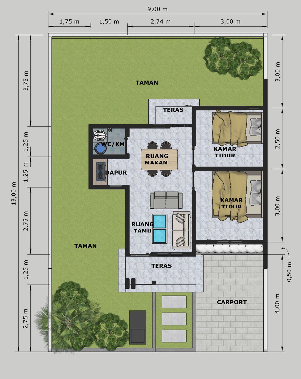 foto denah rumah tipe 36 perumahan ANIDINI RESIDENCE