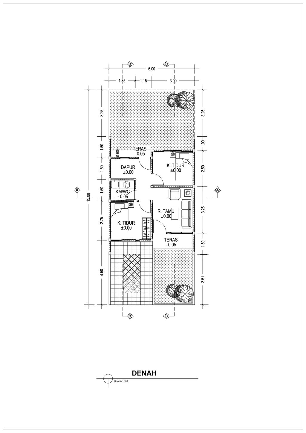 foto denah rumah tipe C-12A perumahan ARGENTINA RESIDENCE