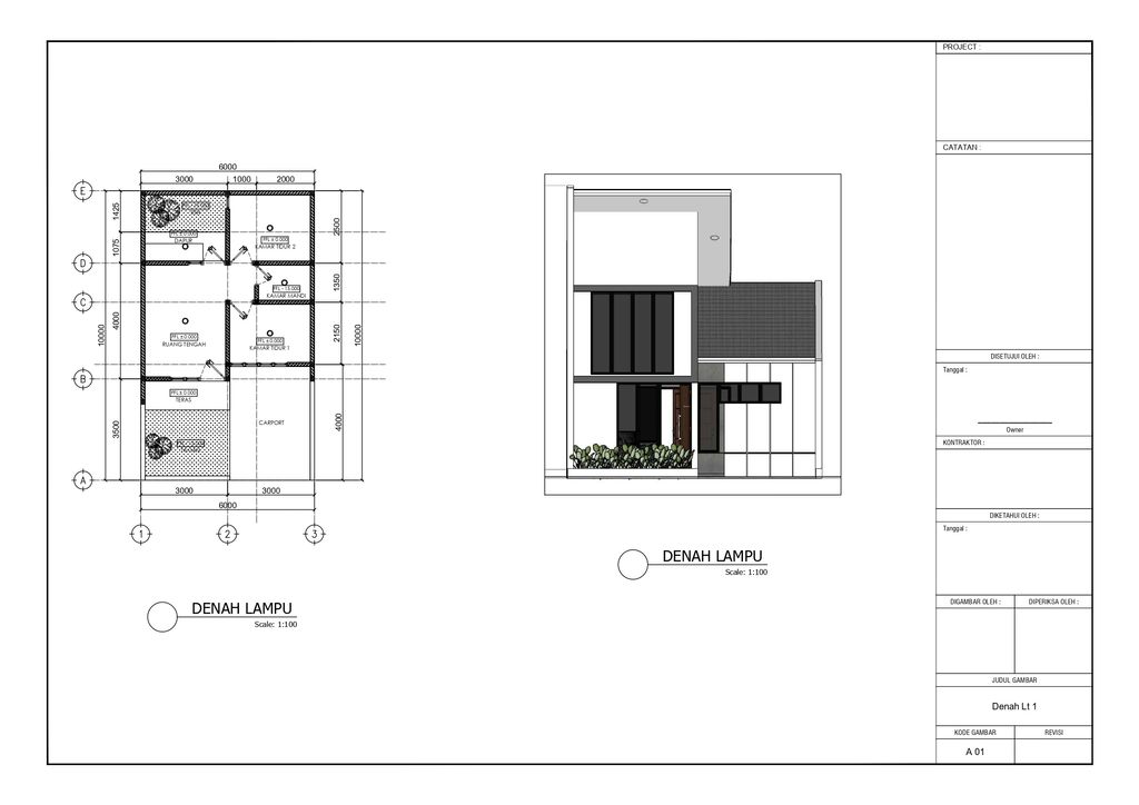 foto denah rumah tipe 30/60 perumahan Cikarang Utama Residence 2 tahap II