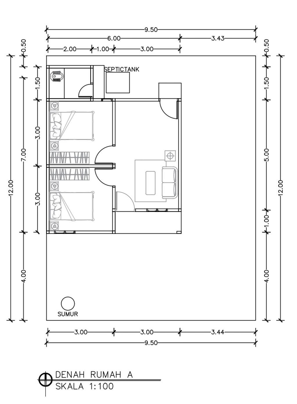 foto denah rumah tipe RSH 36/114 perumahan Griya Arza 5