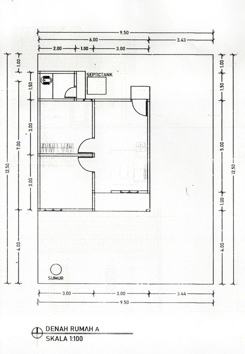 foto denah rumah tipe RSH 36/118 perumahan PURI ARZA 6