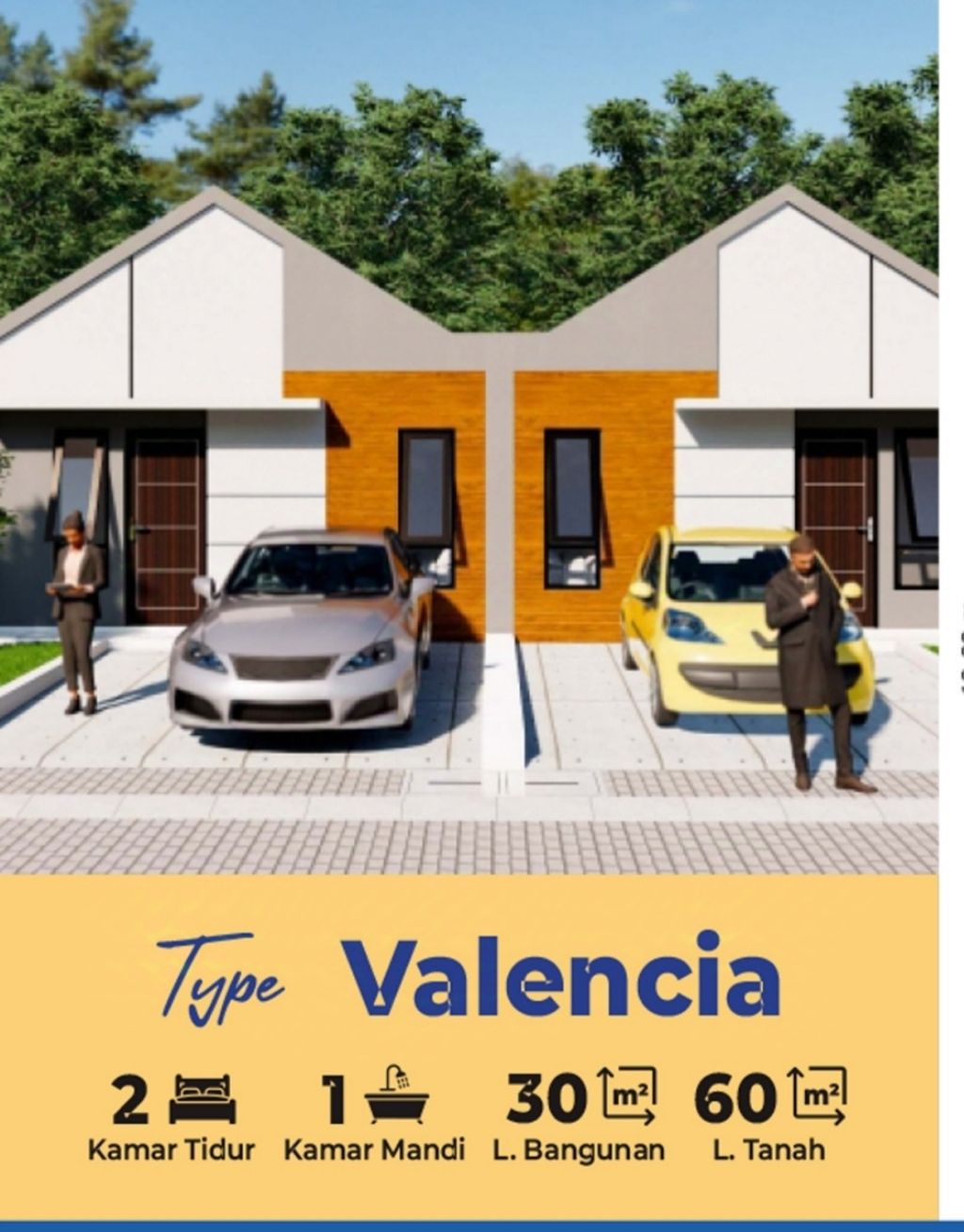 foto tampak rumah tipe VALENCIA perumahan CASA INDAH VILLAGE