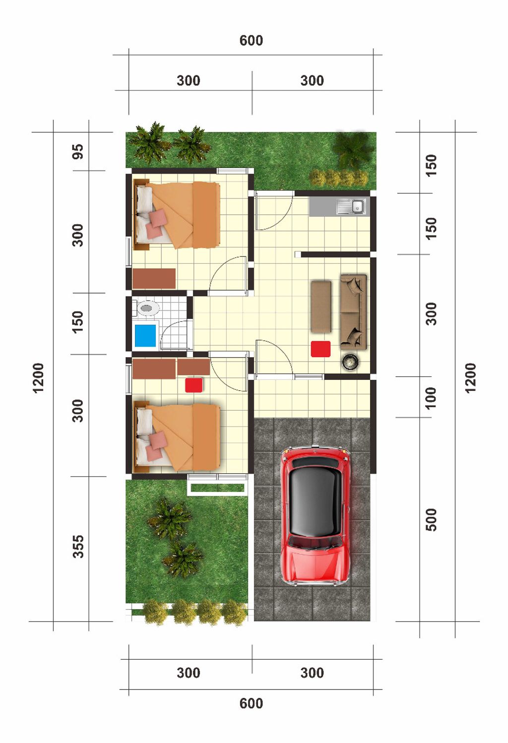 foto denah rumah tipe 33 perumahan Perumahan Graha Dai Persada 3