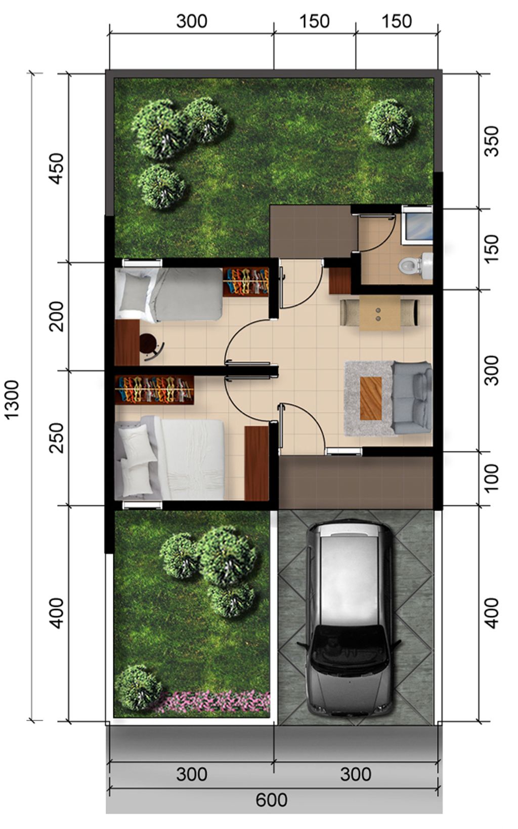 foto denah rumah tipe LUXURY SIMPLE MINIMALIS perumahan RAJEG TERRACE GREEN RESIDENCE